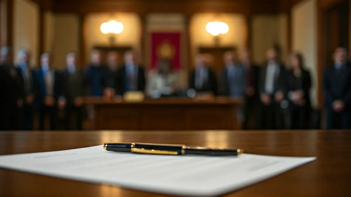 Imagen genérica de un escritorio de oficina con documentos y un bolígrafo, sugiriendo tareas administrativas.