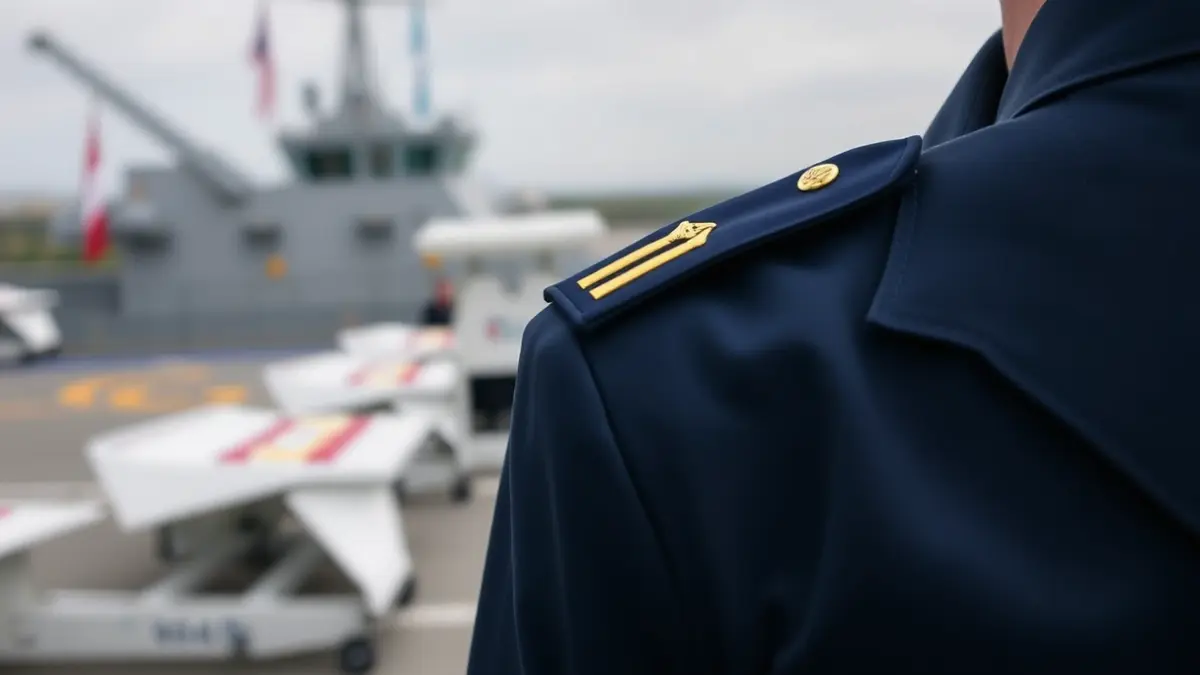 Imaxe xenérica dun uniforme de oficial da Armada, simbolizando a formación militar.