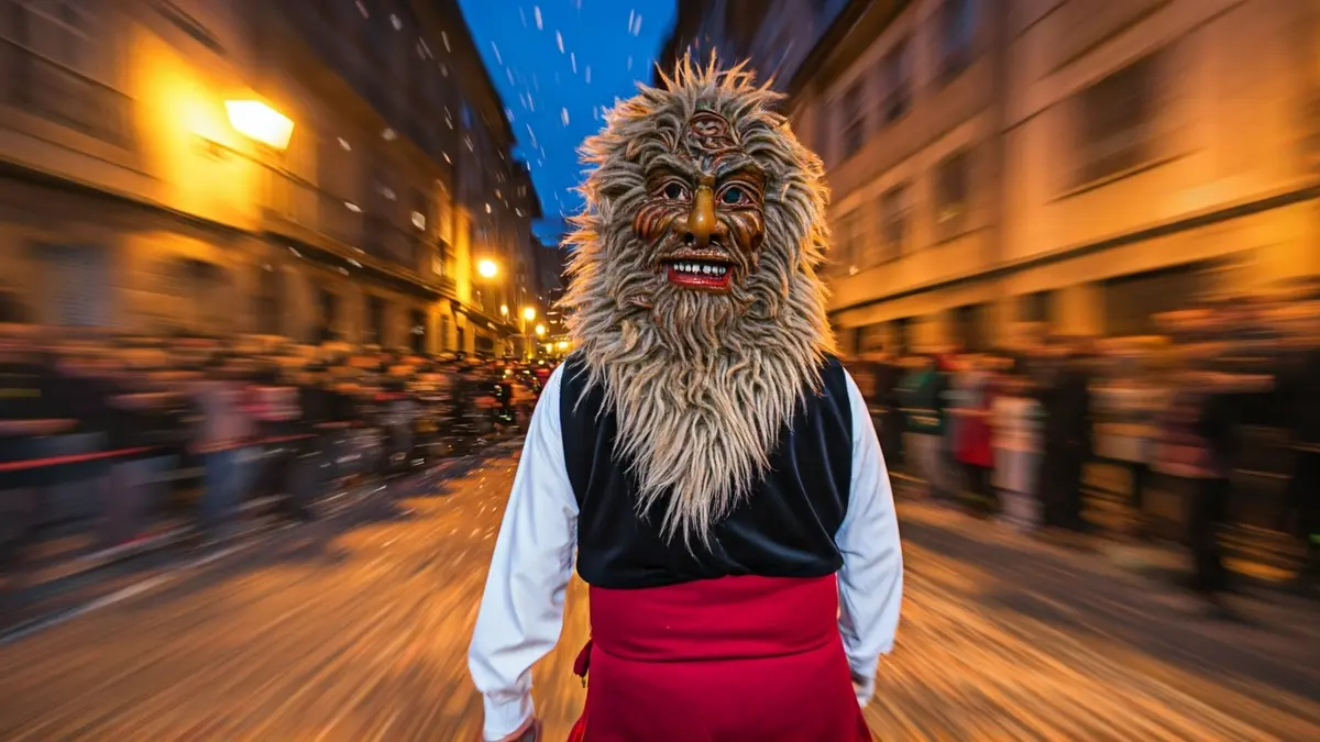 Imaxe dun cigarrón durante o Entroido de Verín