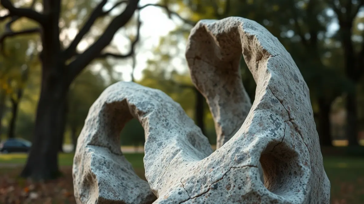 Imaxe xenérica dunha escultura de arte contemporánea ao aire libre.