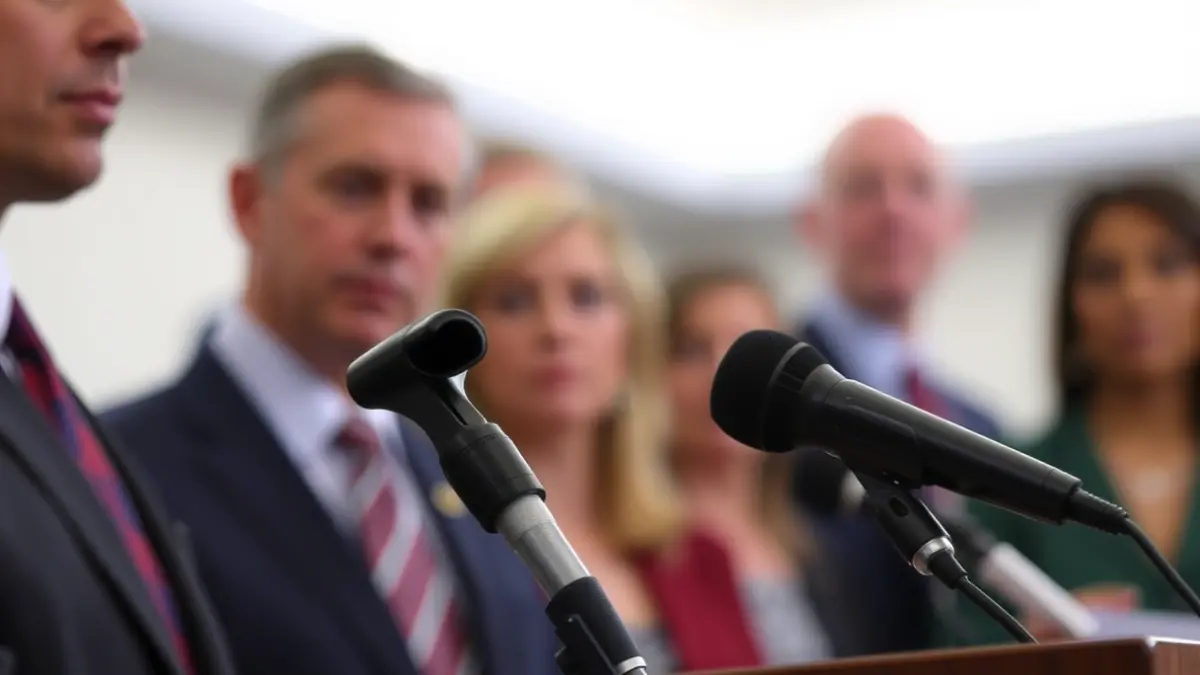 Imagen genérica de un micrófono en un podio, representando una declaración oficial.