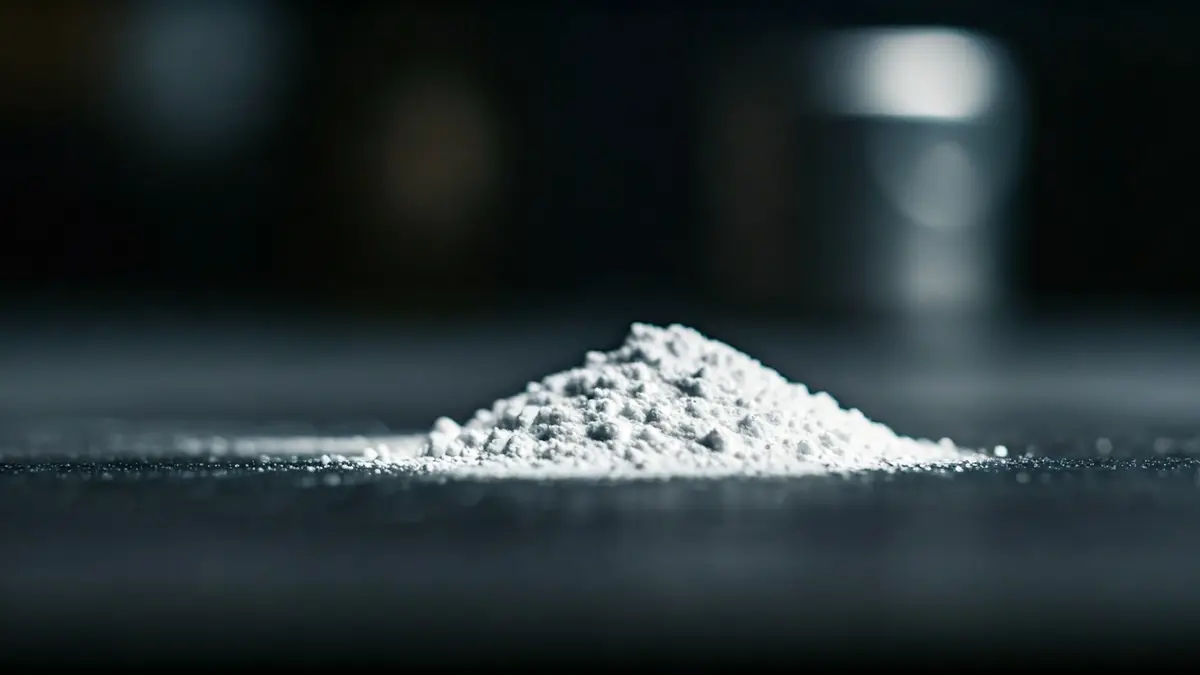 Imagen genérica de una sustancia en polvo blanco sobre una superficie oscura.