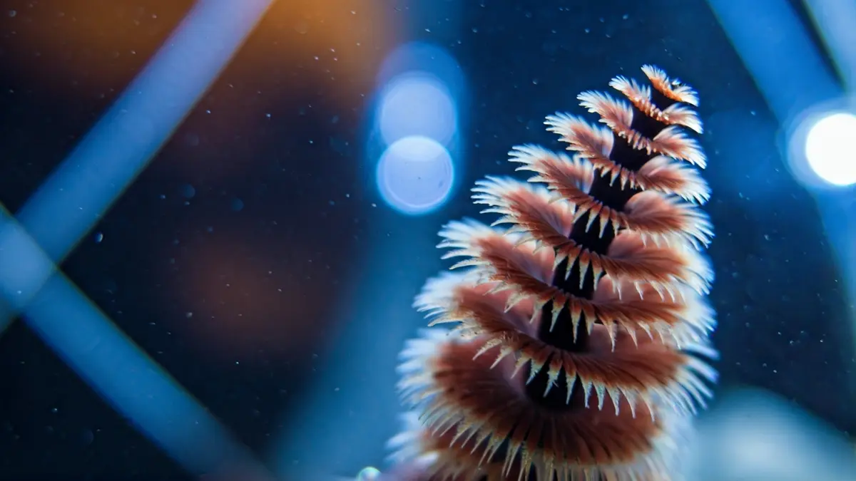 Imaxe dun poliqueto nun viveiro experimental