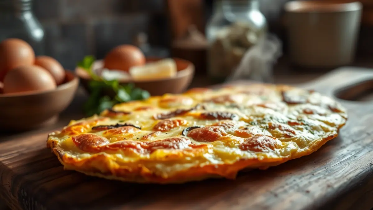 Imaxe xenérica dunha tortilla de patacas recentemente feita.