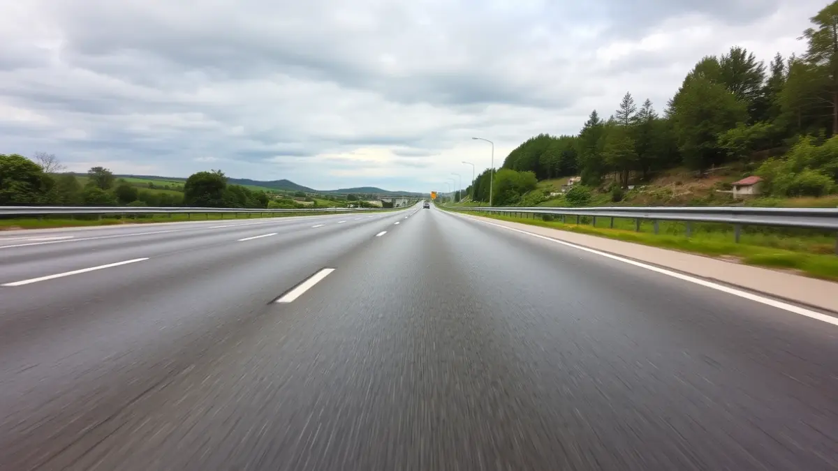 Imaxe xenérica dunha autovía en bo estado en Galicia.