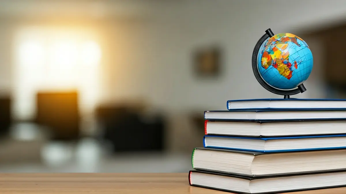 Imagen genérica de libros y un globo terráqueo, simbolizando el estudio internacional.