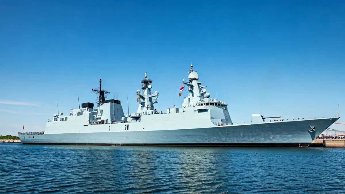 Fragata militar atracada en el Arsenal Militar de Ferrol