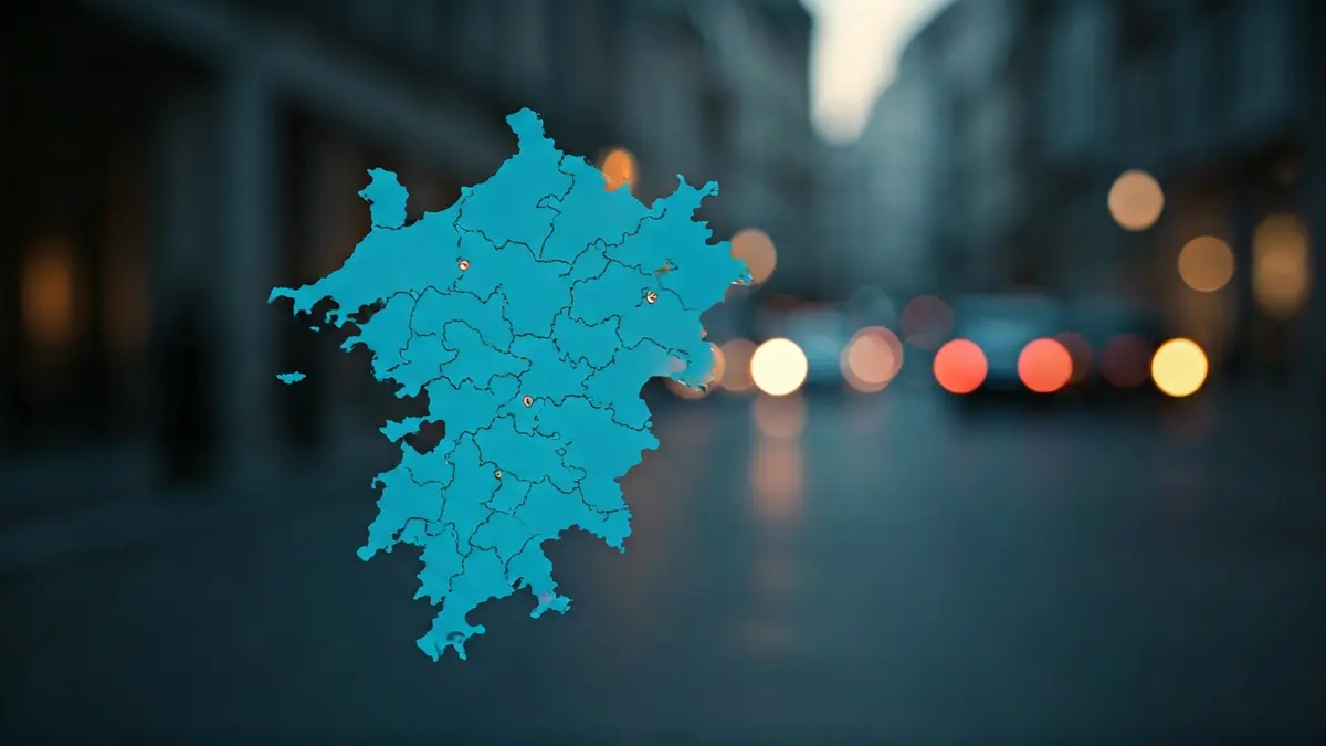 Imaxe xenérica dun mapa de Galicia con áreas fusionándose, simbolizando a unión municipal.