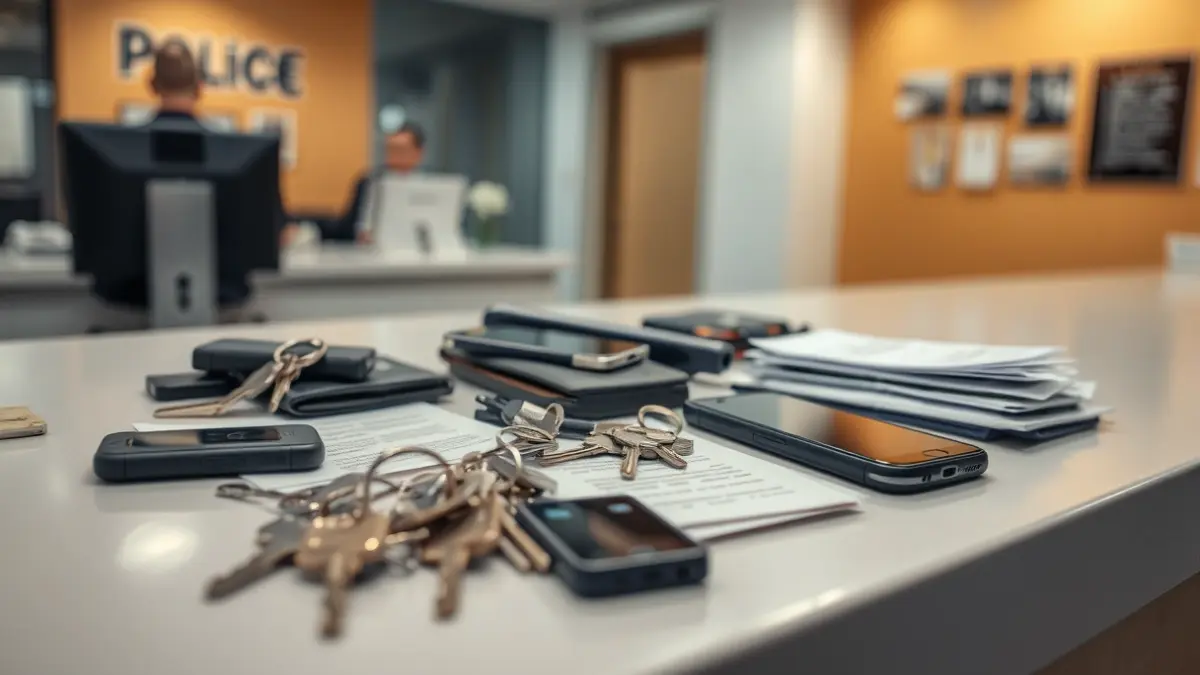 Imaxe xenérica de obxectos perdidos nunha comisaría de policía.