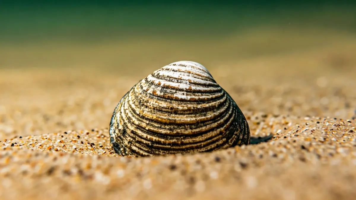 Imagen genérica de un molusco bivalvo en el fondo marino.