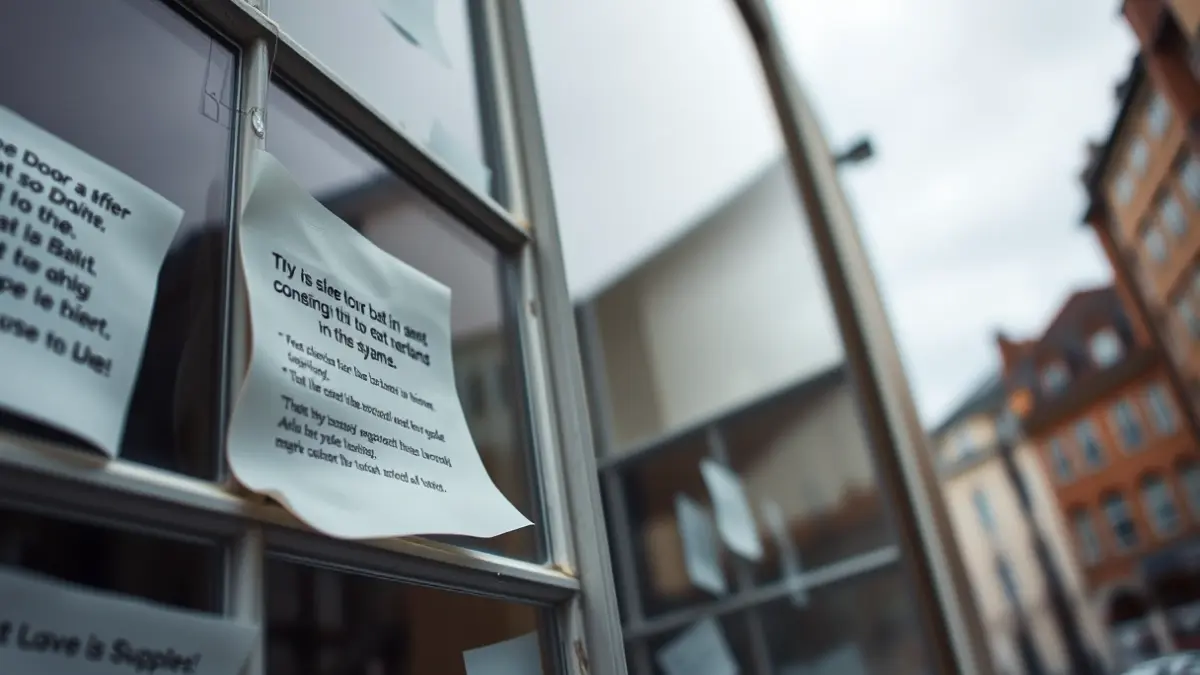 Imagen genérica de pegatinas adheridas a un escaparate