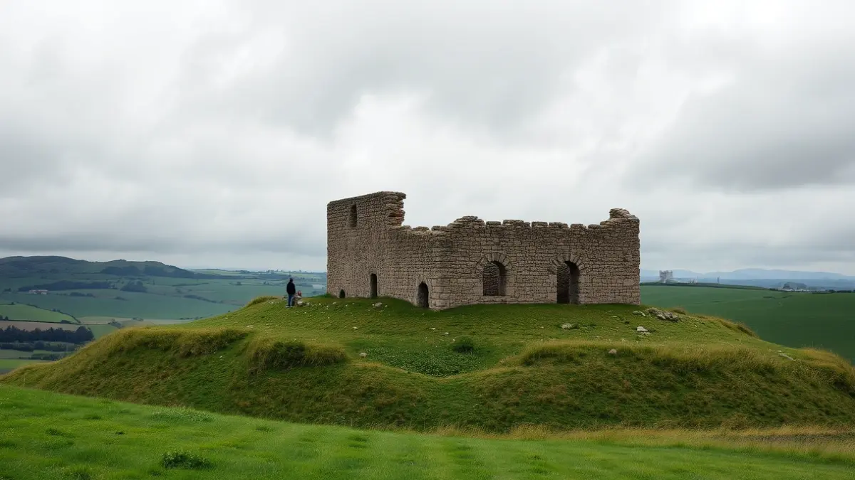 Imaxe das ruínas da Torre de Caldaloba en Cospeito, Lugo.