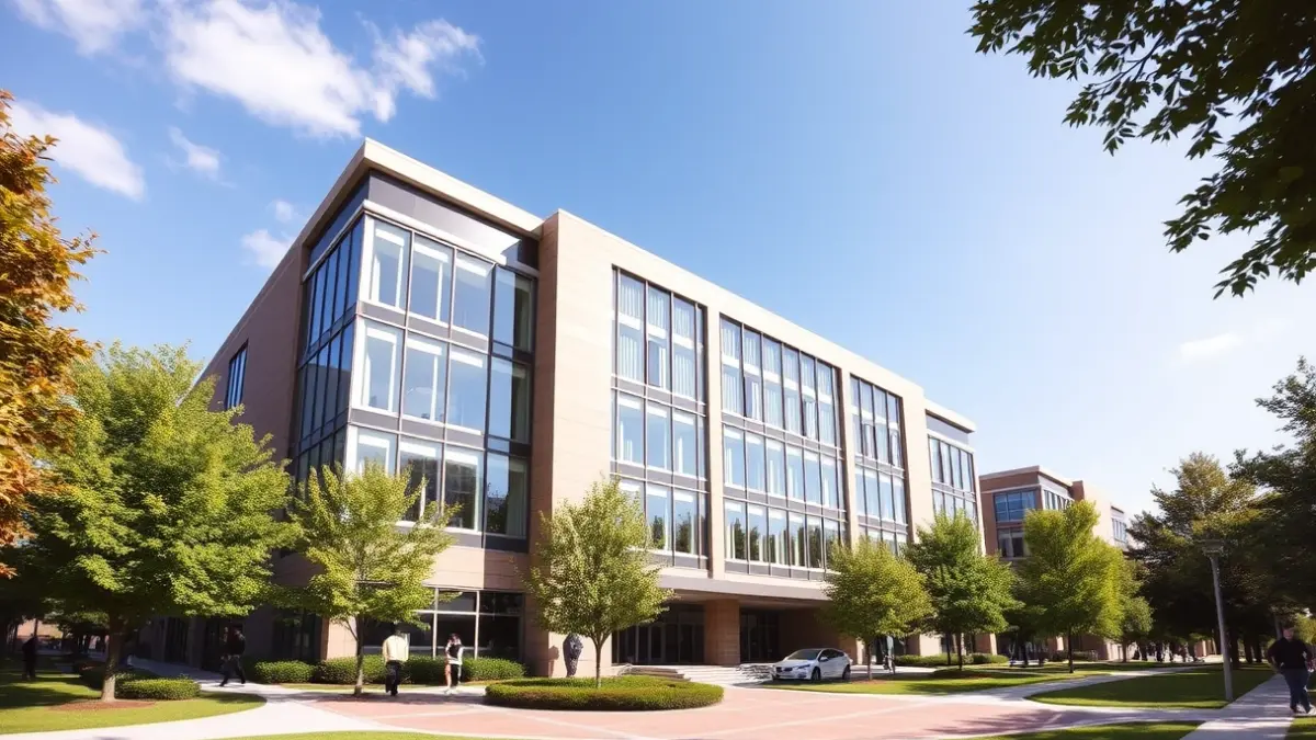 Imagen genérica de un edificio universitario moderno, simbolizando la expansión académica.