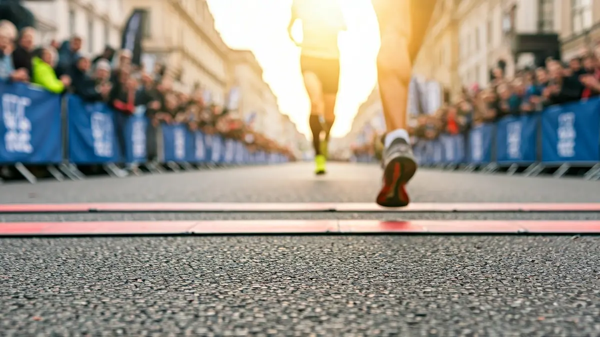 Imaxe xenérica de corredores cruzando a meta nunha carreira popular.