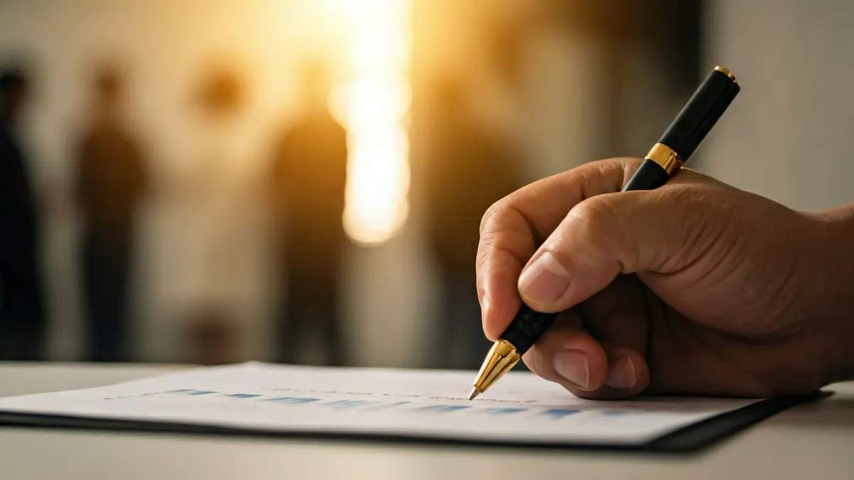 Imagen genérica de una mano con un bolígrafo señalando un documento, simbolizando la planificación educativa y laboral.