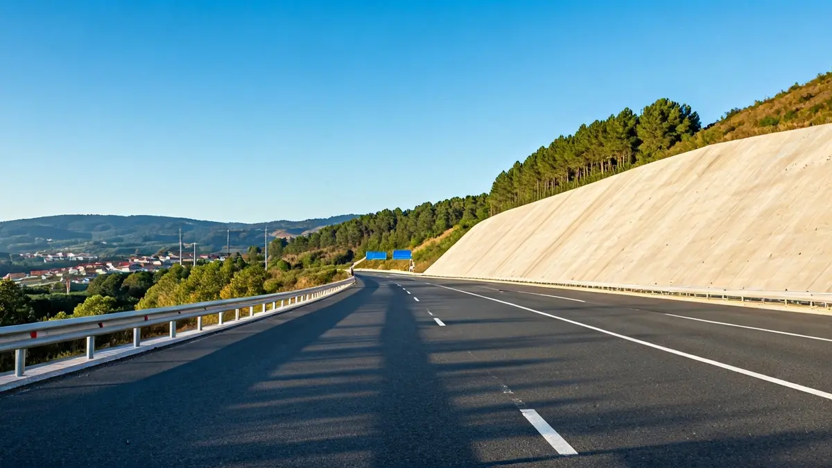 Imaxe dun talude estabilizado na AG-57 en Gondomar.