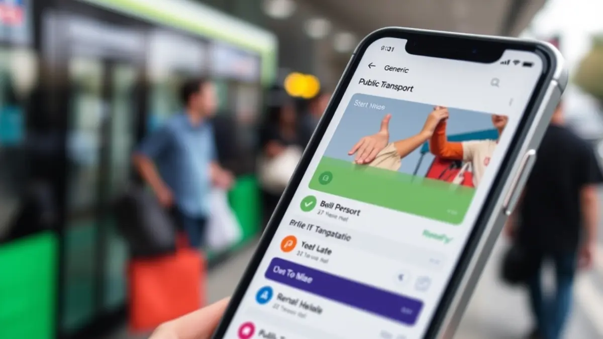 Imaxe xenérica dunha aplicación de transporte público nun teléfono móbil.
