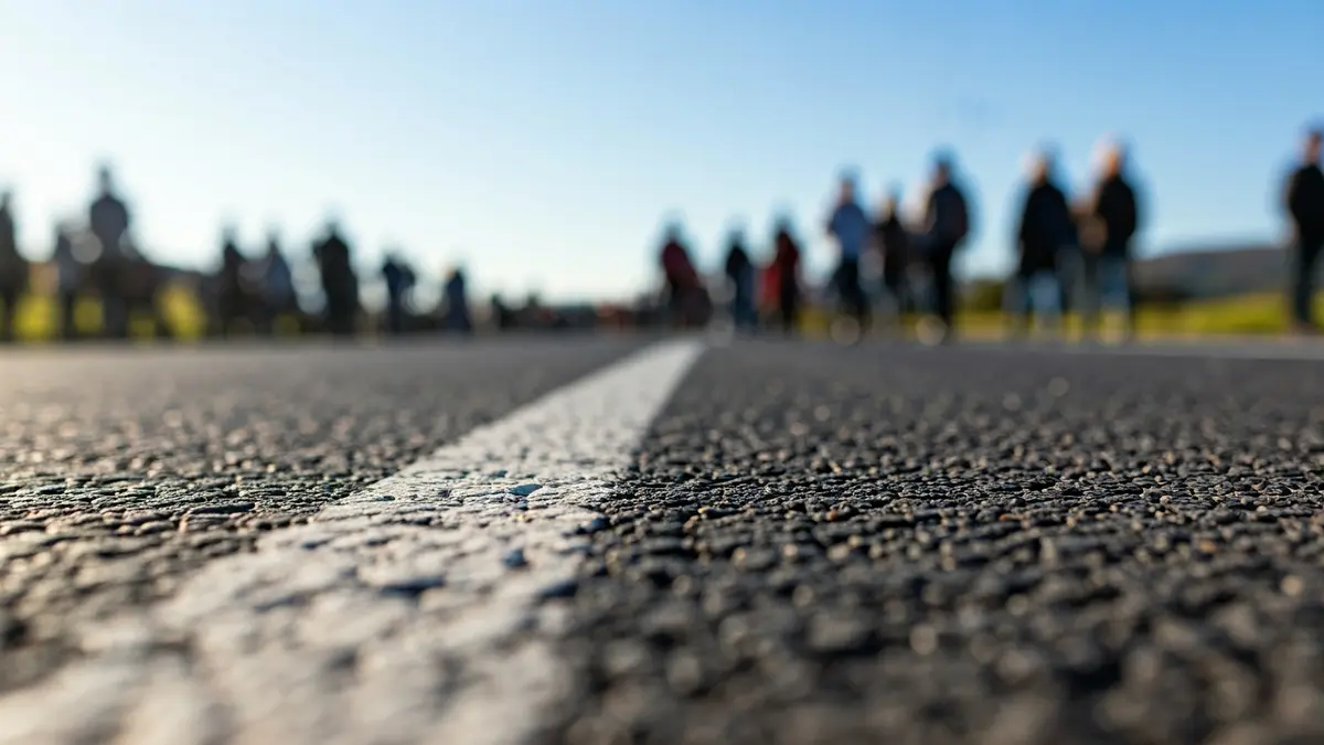 Imagen genérica de asfalto de carretera con líneas blancas, simbolizando mejoras viarias.