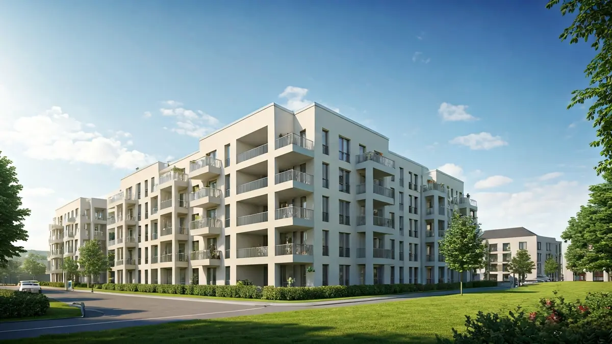 Imaxe dun edificio de vivendas de promoción pública