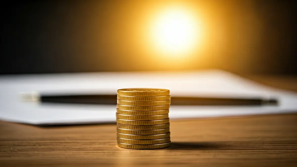 Imaxe xenérica de moedas de euro sobre unha mesa, simbolizando recadación fiscal.