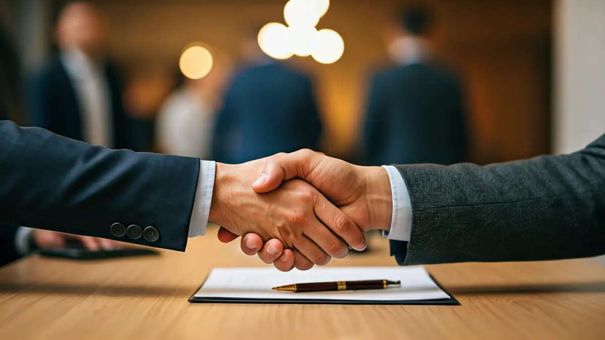 Imagen genérica de dos manos estrechándose sobre una mesa, simbolizando un acuerdo o debate político.