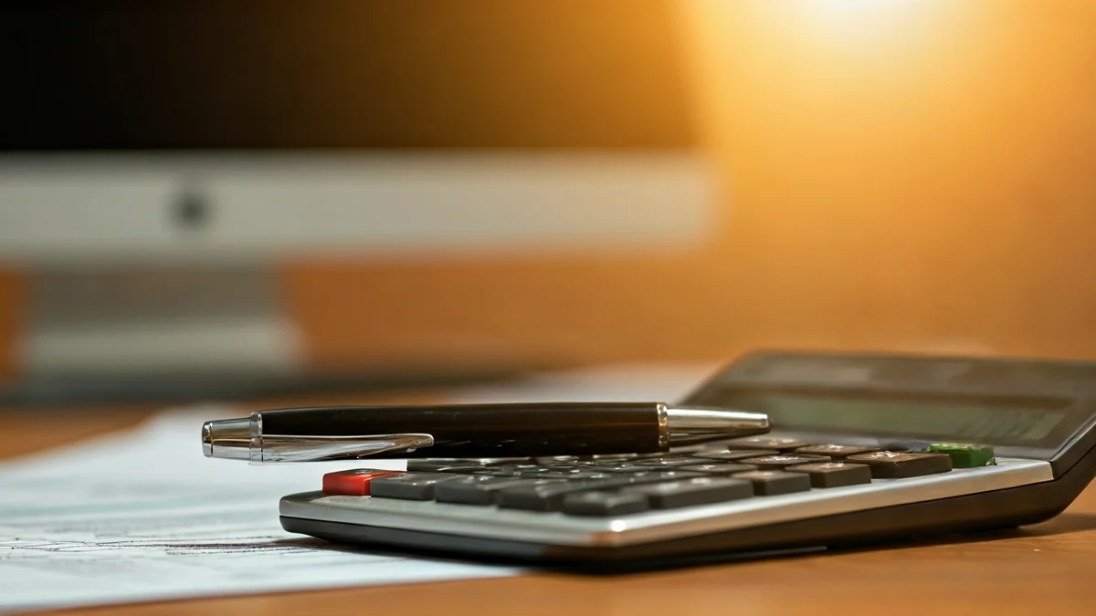 Imaxe xenérica de ferramentas financeiras para a declaración da renda.
