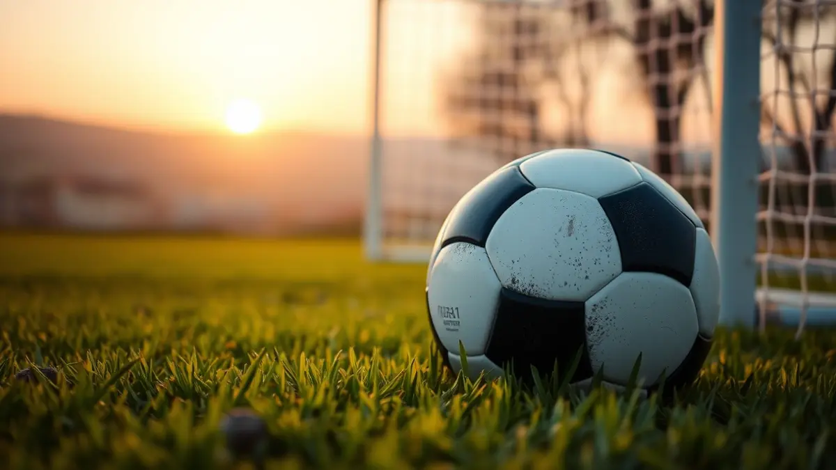 Imaxe xenérica dun balón de fútbol nun campo de herba.