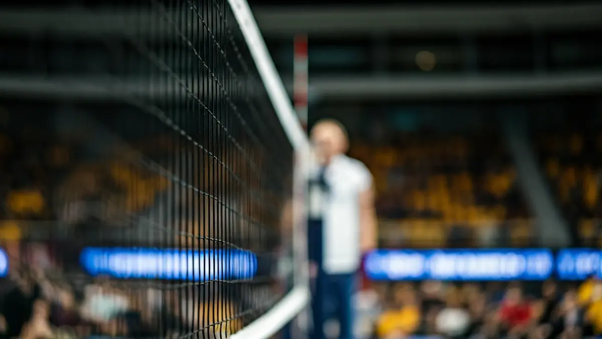Imaxe xenérica dunha rede de voleibol nunha pista.