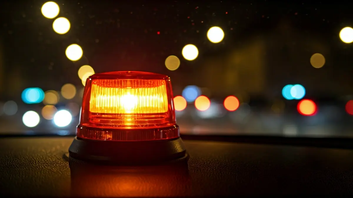 Imaxe xenérica dunha baliza V-16 no interior dun vehículo.