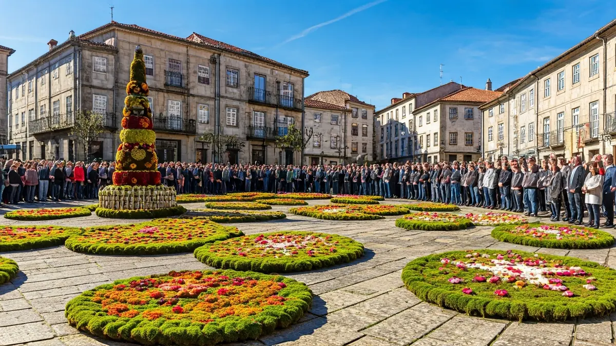 Imaxe da Alameda de Allariz durante a celebración dos Maios.