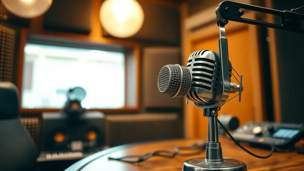 Imagen genérica de un micrófono en un estudio de radio.