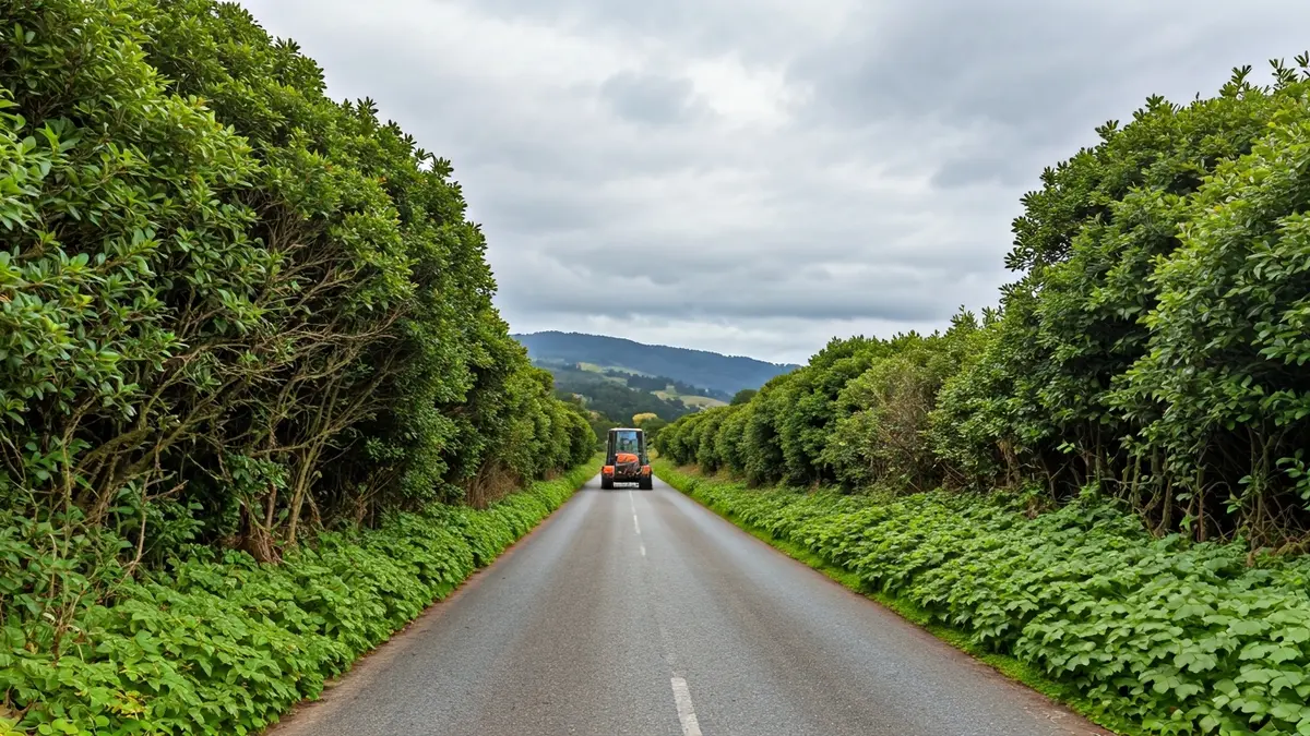 Imaxe xenérica de traballos de desbroce nunha zona rural galega.