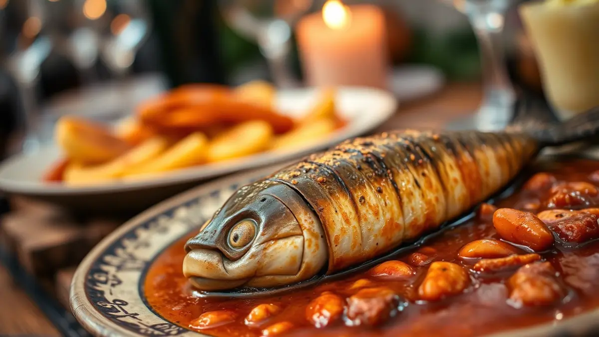 Imagen de un plato de lamprea, el producto estrella de la fiesta gastronómica de Arbo.