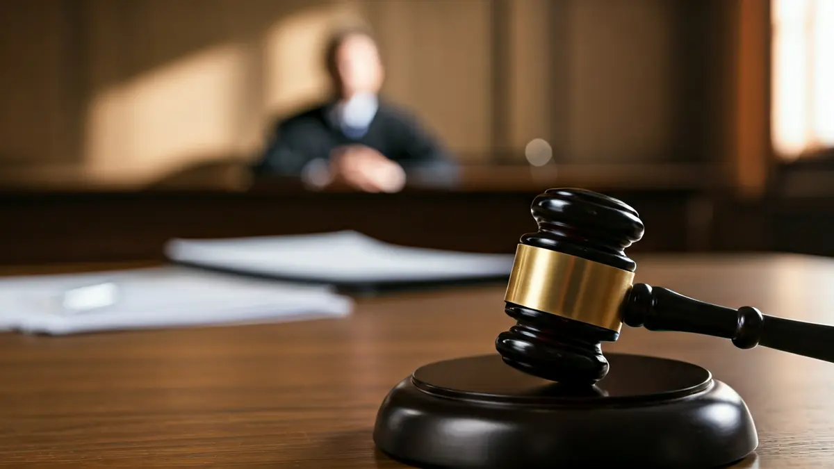 Imagen genérica de un mazo de juez sobre una mesa en un juzgado.
