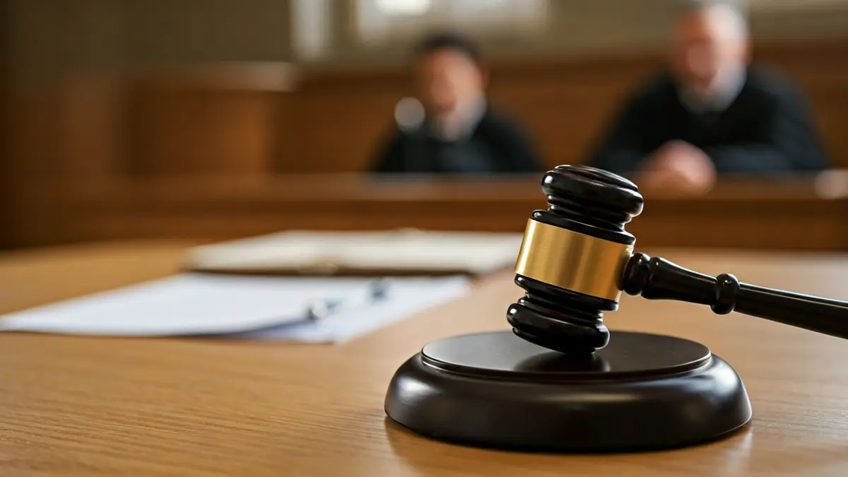 Imagen genérica de un mazo de juez sobre una mesa de madera en un juzgado.