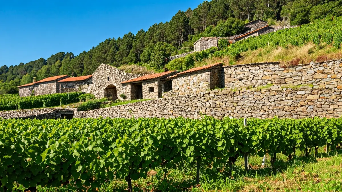 Imagen de las cuevas y bodegas de Seadur en Larouco, Valdeorras.