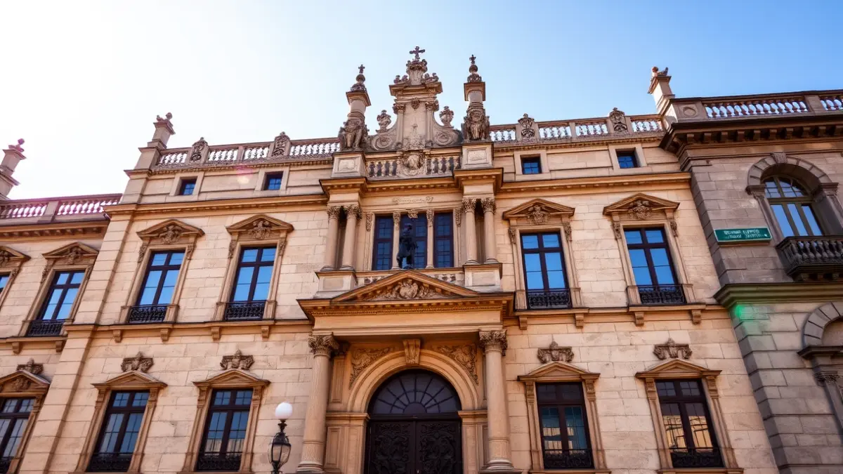 Imaxe dun edificio histórico en Astorga, destacando a súa arquitectura.