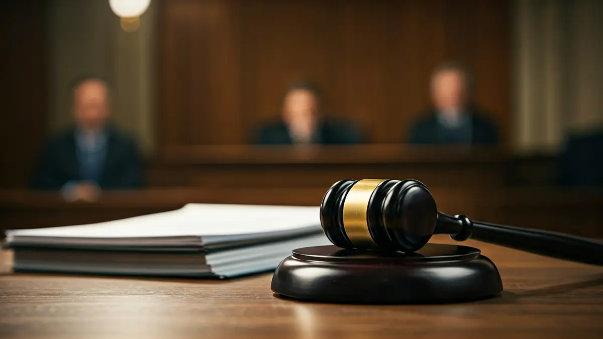 Imagen genérica de un mazo de juez sobre una mesa de madera en un juzgado.