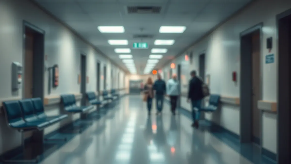 Imagen genérica de un pasillo de hospital vacío, sugiriendo espera.