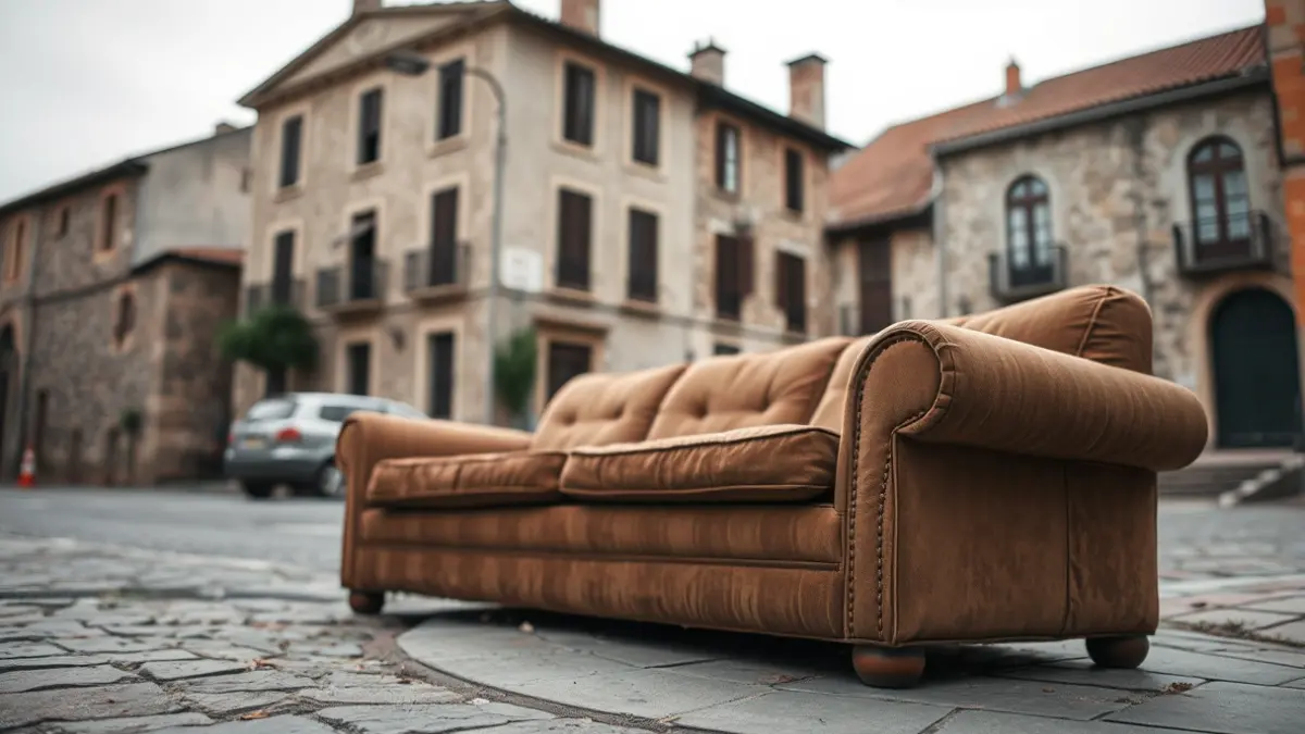 Enseres abandonados nunha rúa de Burela.