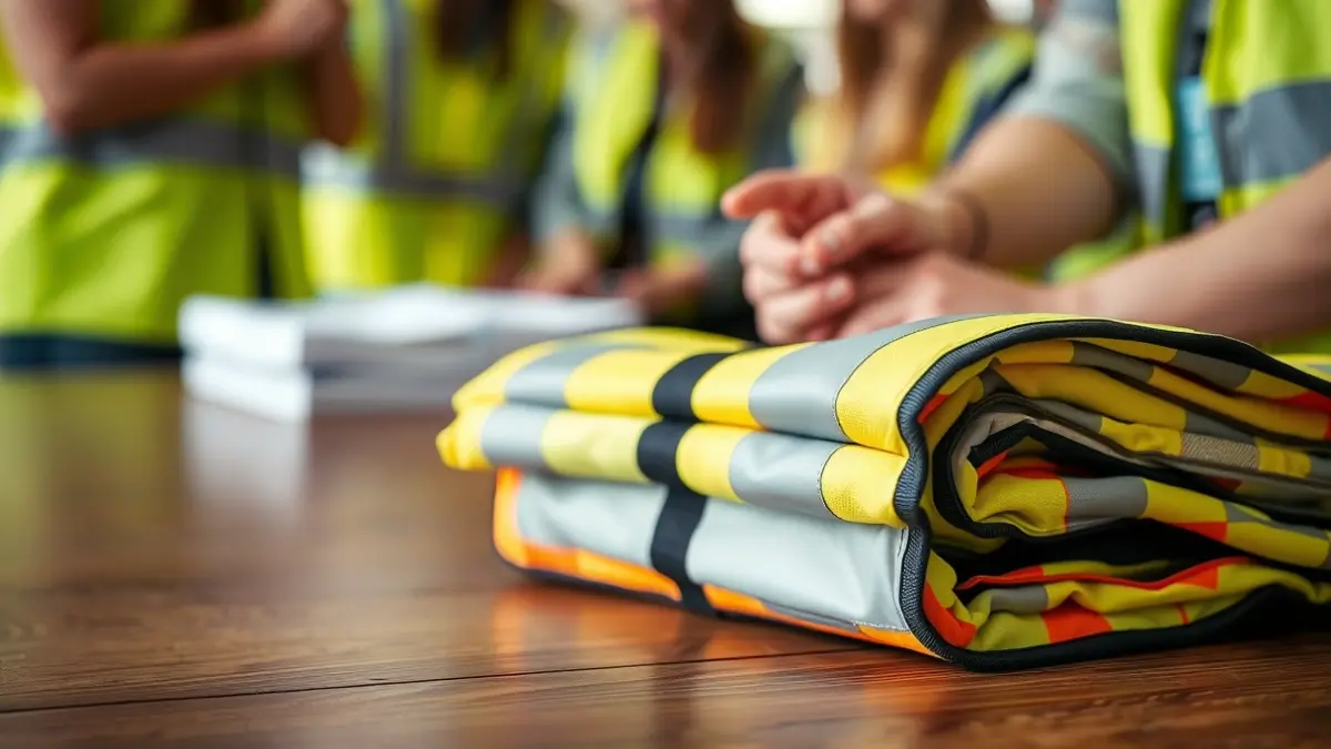 Imaxe xenérica dun chaleco reflector, símbolo da campaña de seguridade viaria.