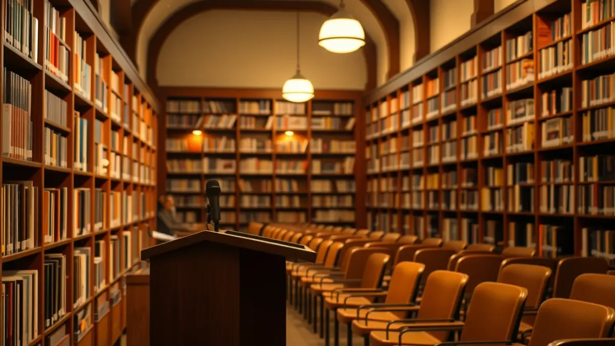 Imaxe xenérica dunha sala de concertos ou presentación de disco.