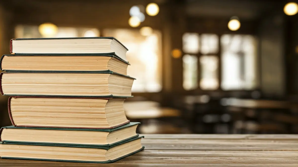 Imaxe xenérica de libros antigos nunha mesa de madeira, evocando a lectura e a historia.