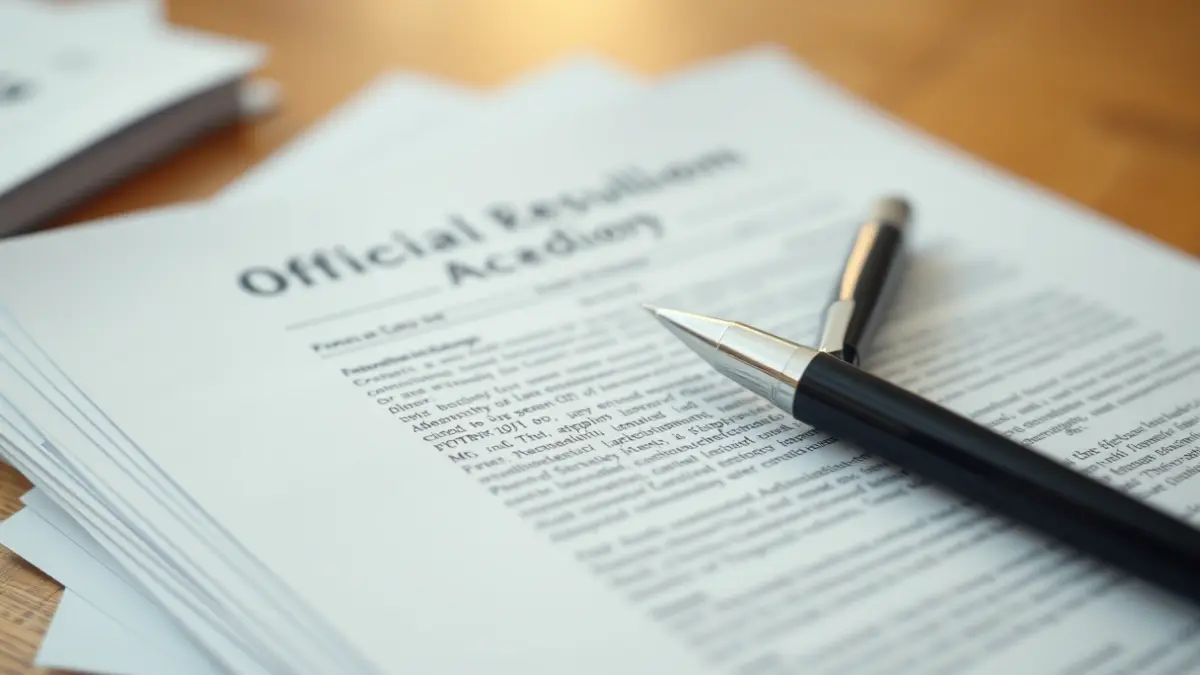 Imaxe xenérica de documentos e bolígrafo sobre unha mesa, simbolizando trámites administrativos.