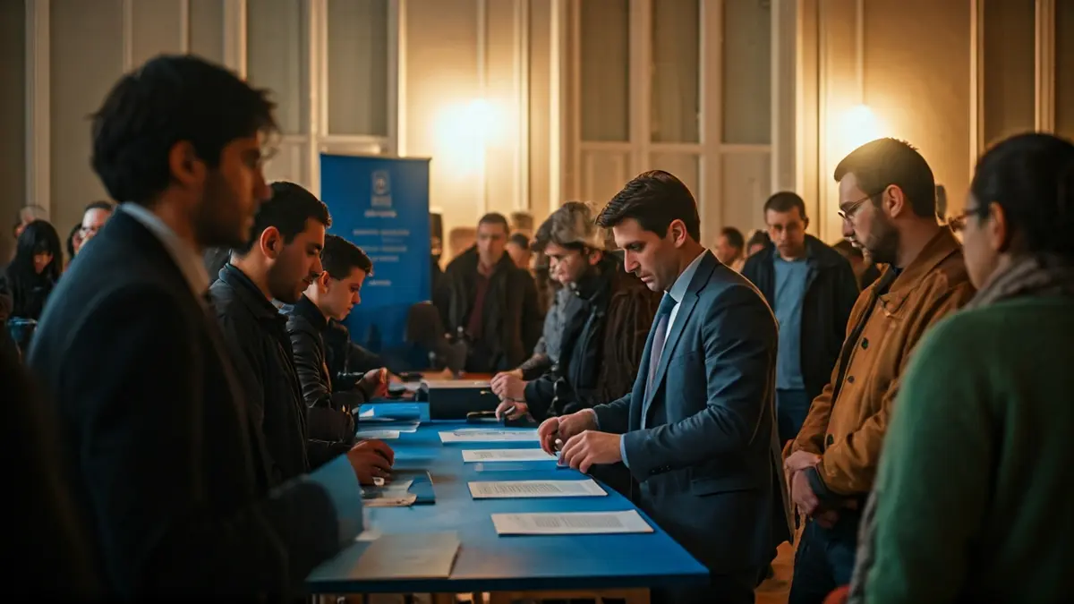 Imaxe dun punto temporal de renovación de pasaportes nun centro comunitario.