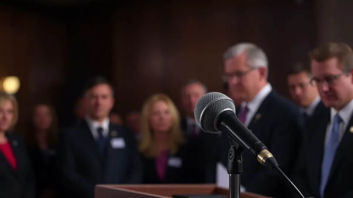 Imagen genérica de un micrófono en un podio, simbolizando una declaración pública.