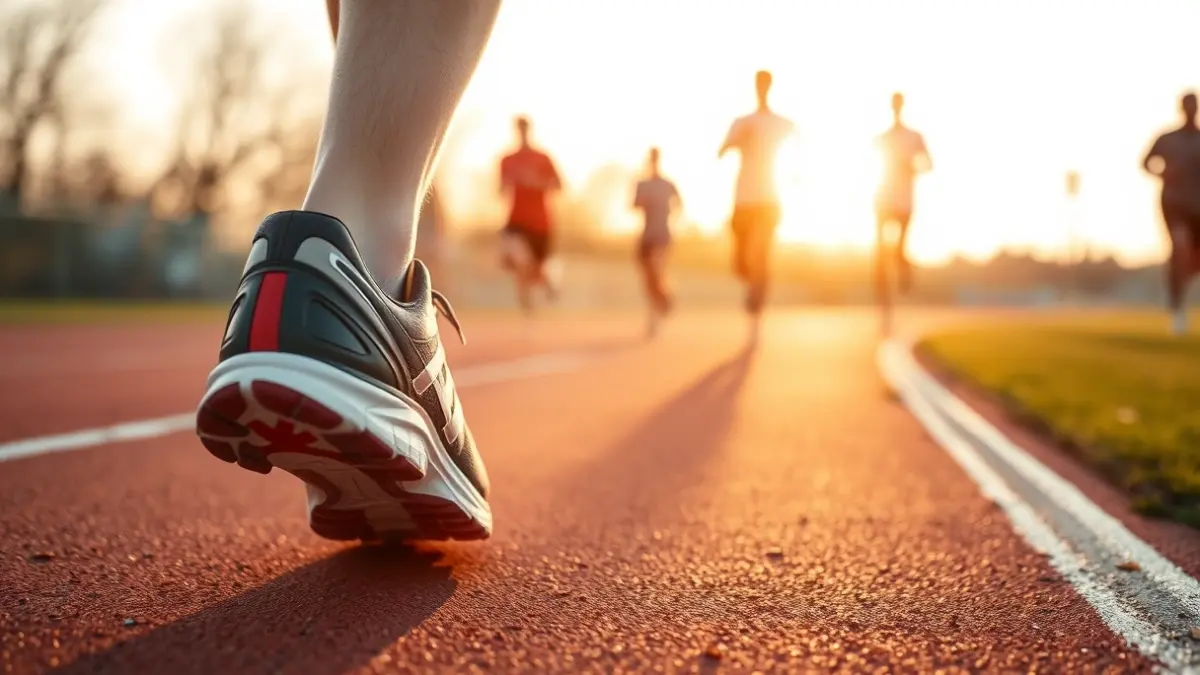 Imaxe xenérica dunha zapatilla de correr nunha pista.