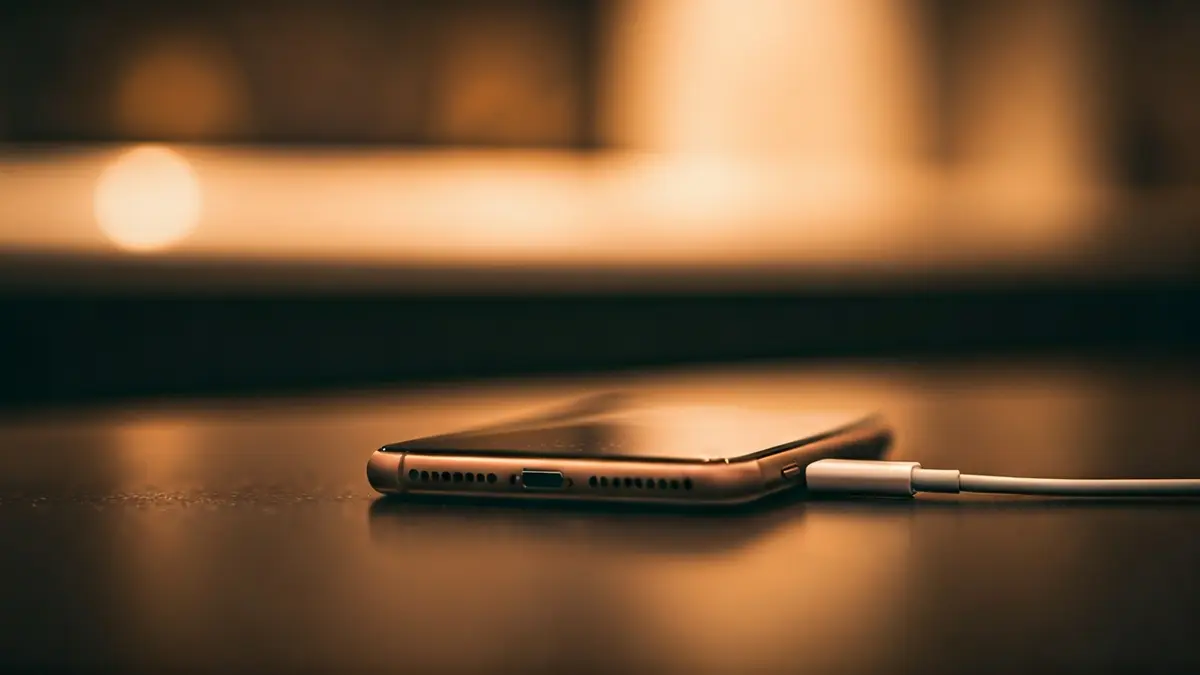 Imaxe xenérica dun teléfono móbil de alta gama cargando.