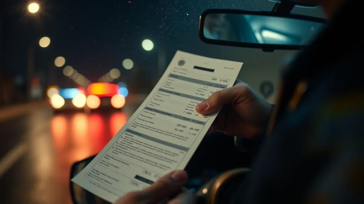 Imagen genérica de la mano de un agente de policía sosteniendo un ticket.