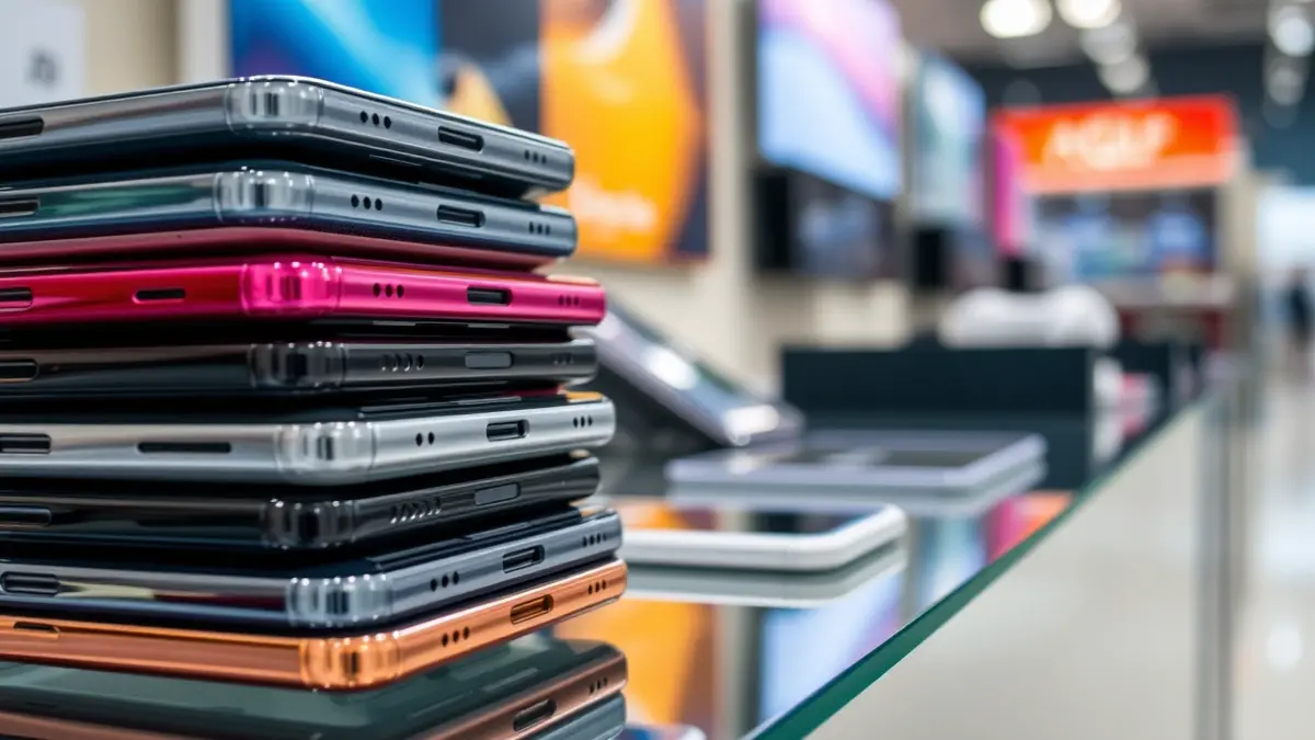 Imagen genérica de teléfonos móviles en una tienda.